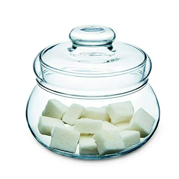 Handmade Clear Glass Sugar Bowl